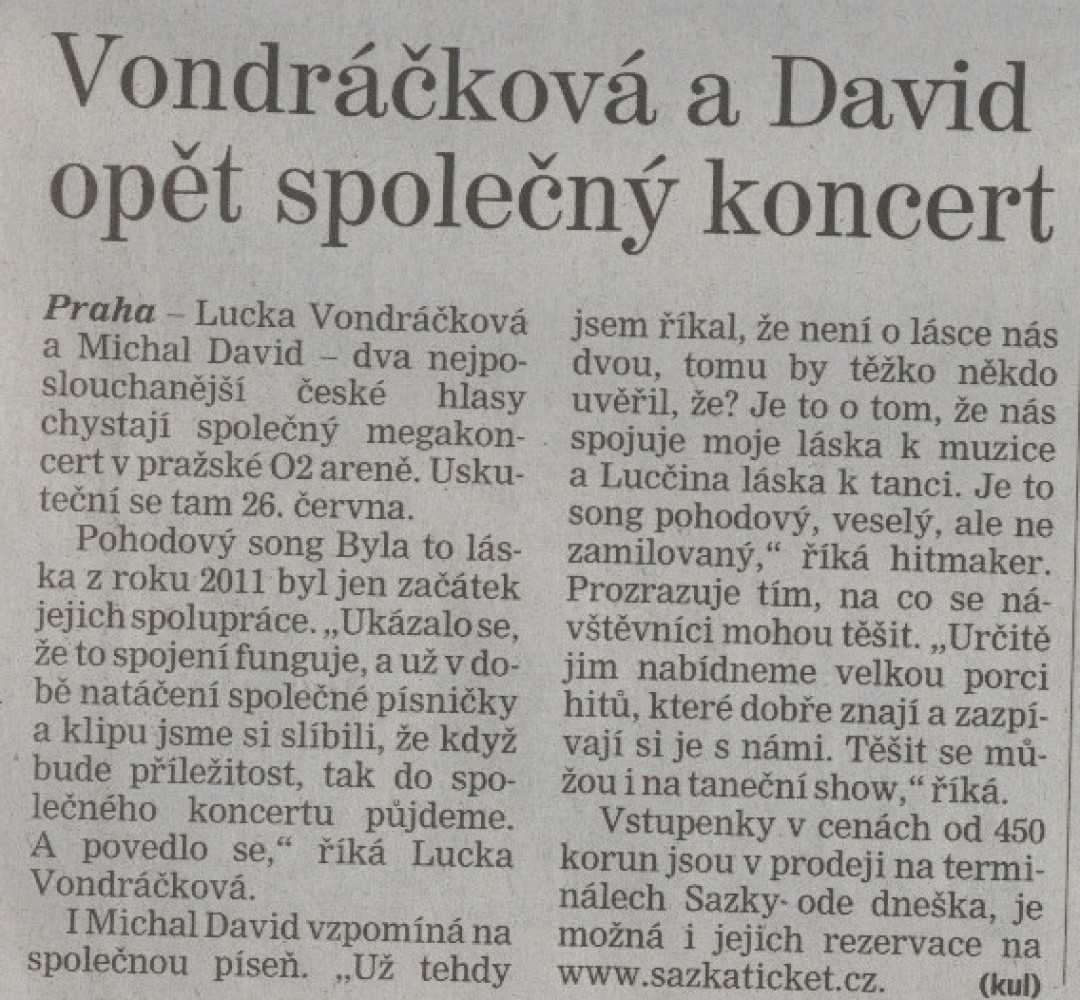 Lucka Vondráčková a Michal David koncet